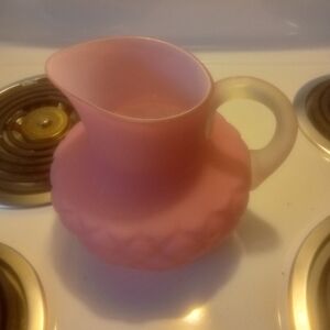 Pink Frosted Glass Pitcher